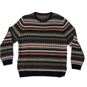 Club Room Women's Multicolor Fair Isle Merino Wool Christmas Holiday Sweater‎ L
